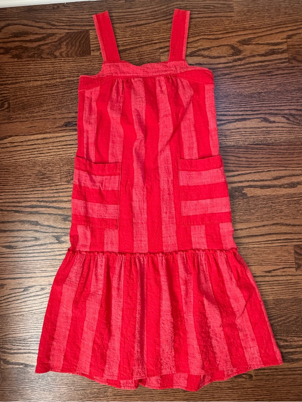 Maeve Red Striped Sleeveless Pocket Maxi Dress